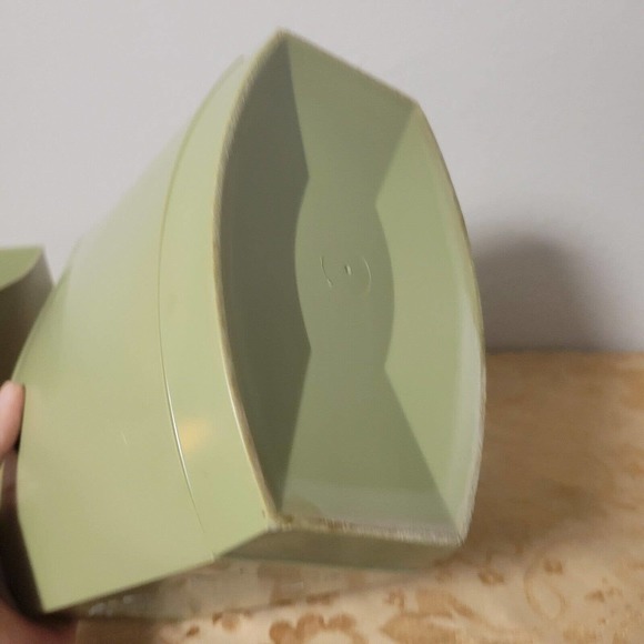 Vintage 1970's Lustro Ware Avocado Floral Plastic Nesting Canister Set Lids Box - Picture 9 of 14